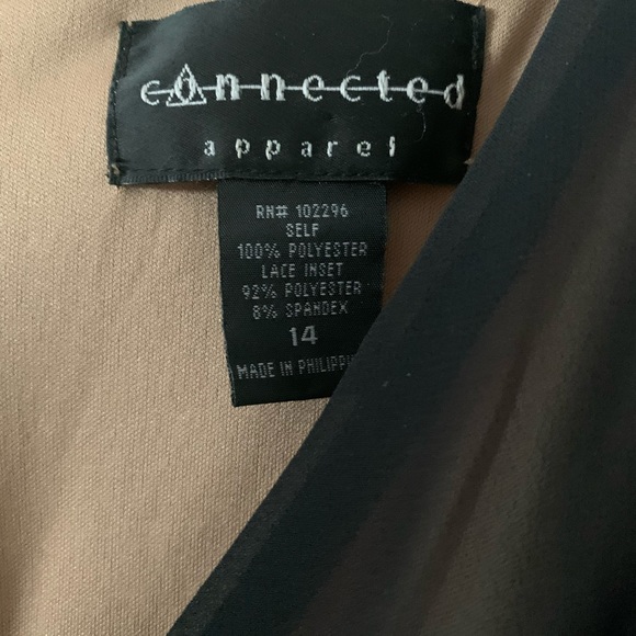 Connected Black Sheer Cocktail Dress w/ Lace Band - Picture 6 of 6